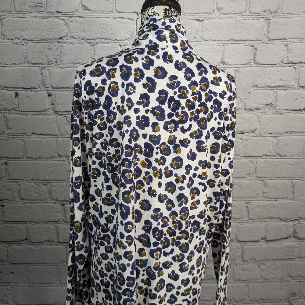 J. Crew Women's Long Sleeve Animal Print cotton Popover Top plus SIZE 3X BBIN